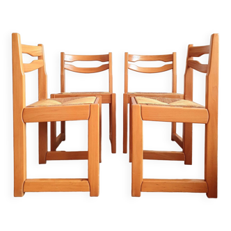 Set of 4 Maison Regain sled chairs from the 70s/80s