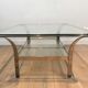 Large designer coffee table in chrome with glass tops