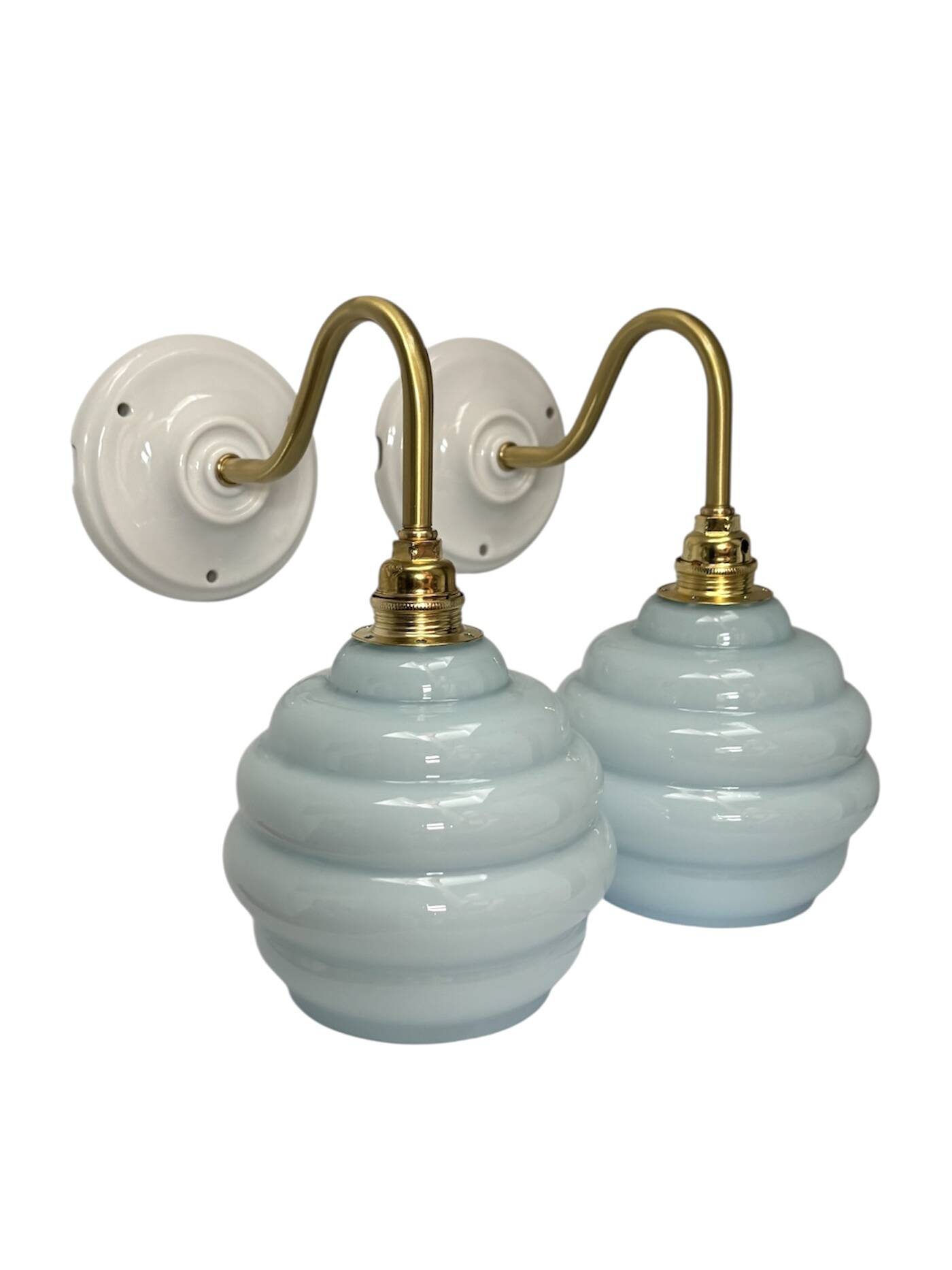 Pair of Art Deco swan neck wall lights