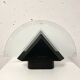 Postmodern geometric glass and metal lamp, large model, 1980