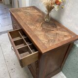 Ancien comptoir de mercerie / meuble de métier / commode en bois ancien