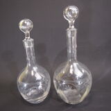 Pair of glass decanters