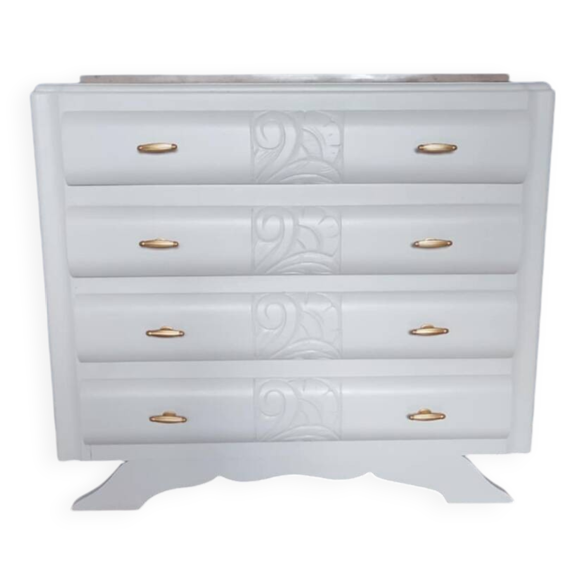 RESTORED CHEST OF DRAWERS WITH MARBLE PLATE