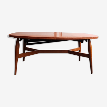 Table basse vintage scandinave Smorrebrod relevable transformable modulable