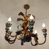 Large Holywood Regency chandelier with 6 light arms from the 60s/70s