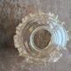 Vintage pressed molded glass globe lamp amber hanging lamp
