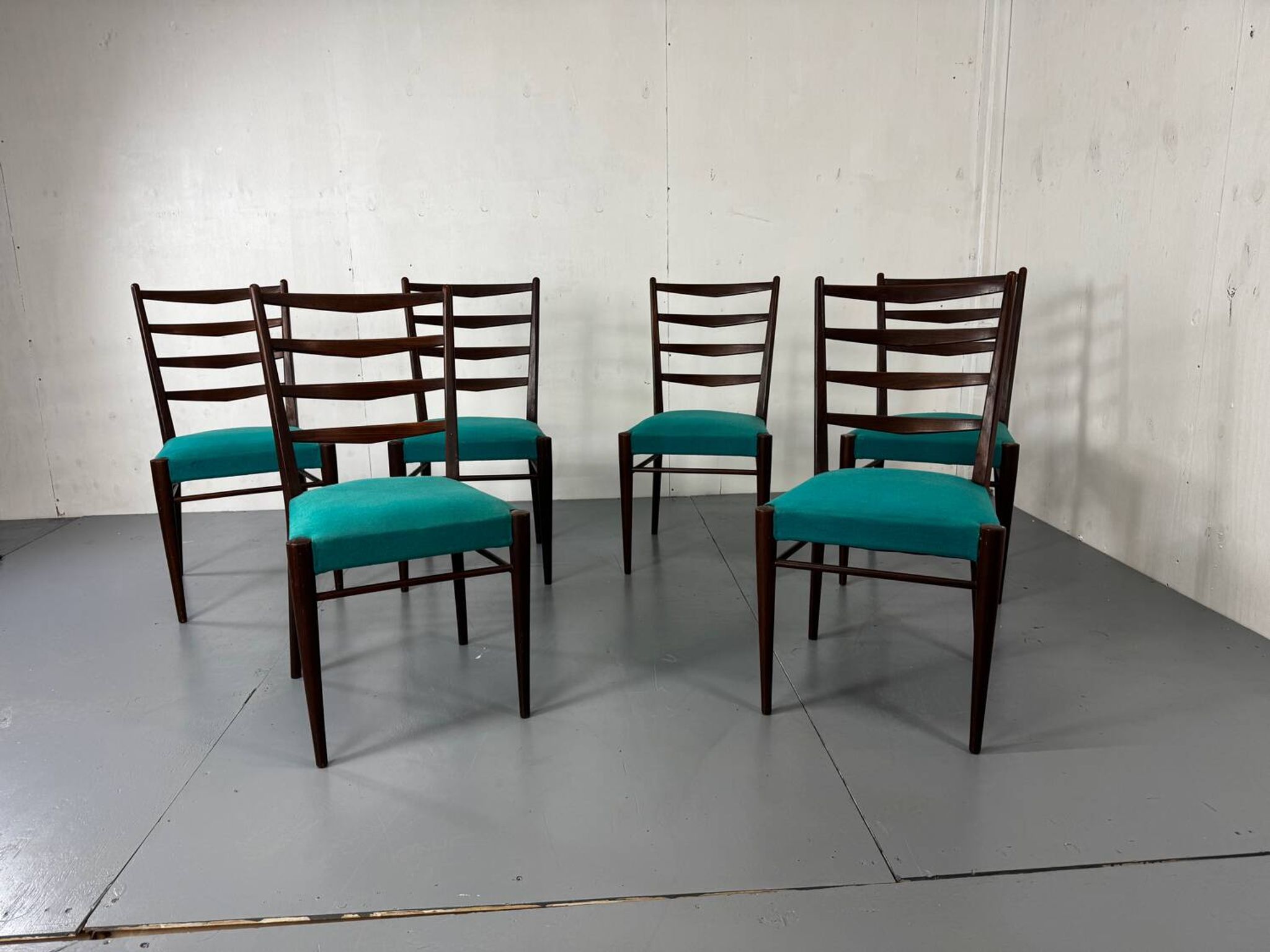 Mid-century modern Danish teak dining chairs from the 1950s, set of 6.