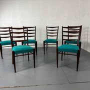 Mid-century modern Danish teak dining chairs from the 1950s, set of 6.