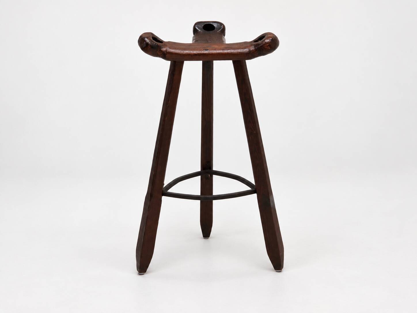 Set of 3 Vintage Brutalist Marbella Stools by Sergio Rodrigues