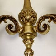 Old bronze double candle holder wall light