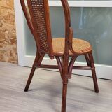 Vintage rattan and cane bistro chair