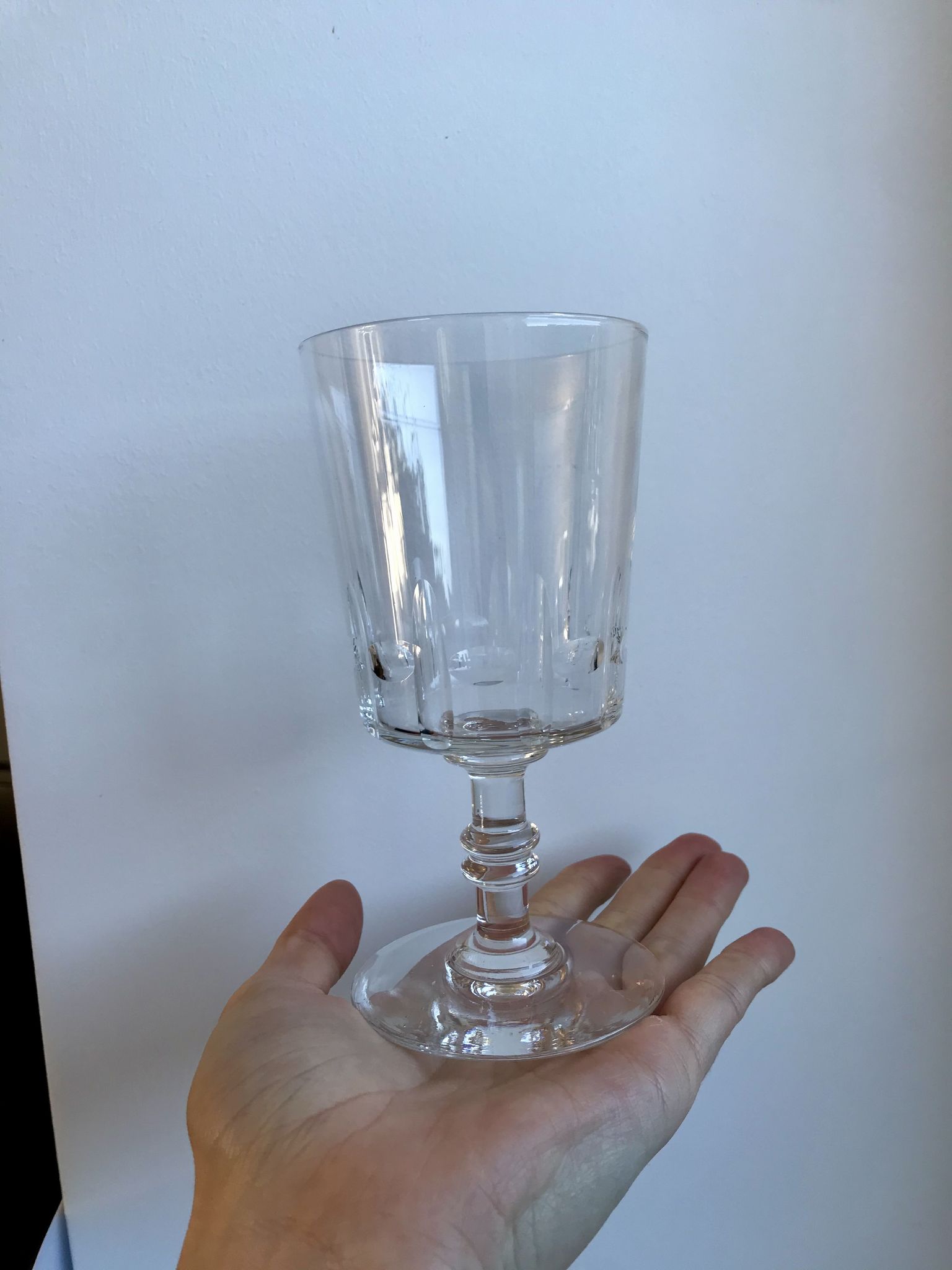 Set of 6 large wine glasses, crystal wine water engraved early twentieth century