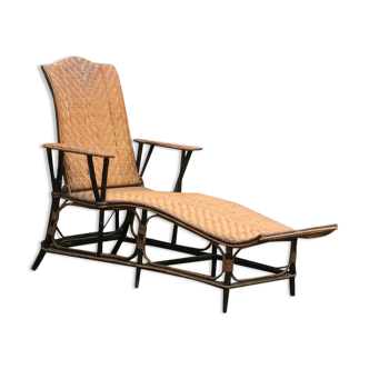 Old rattan lounger.
