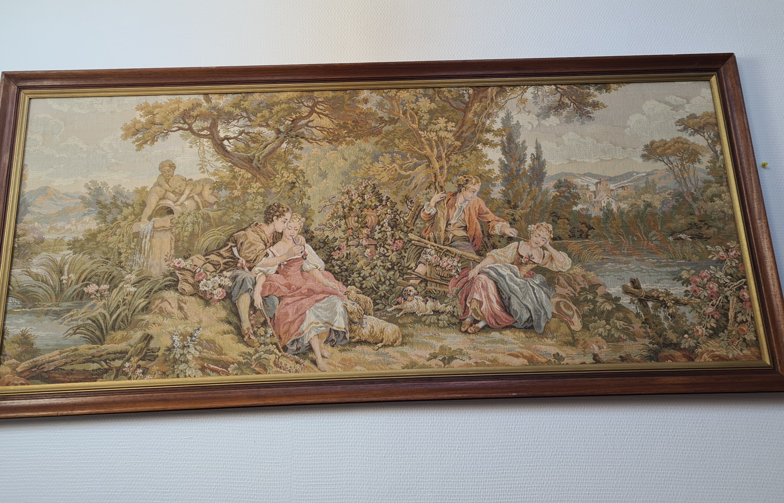 Old tapestry: butcher "pastoral loves"