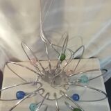 Lustre boules en verre multicolore