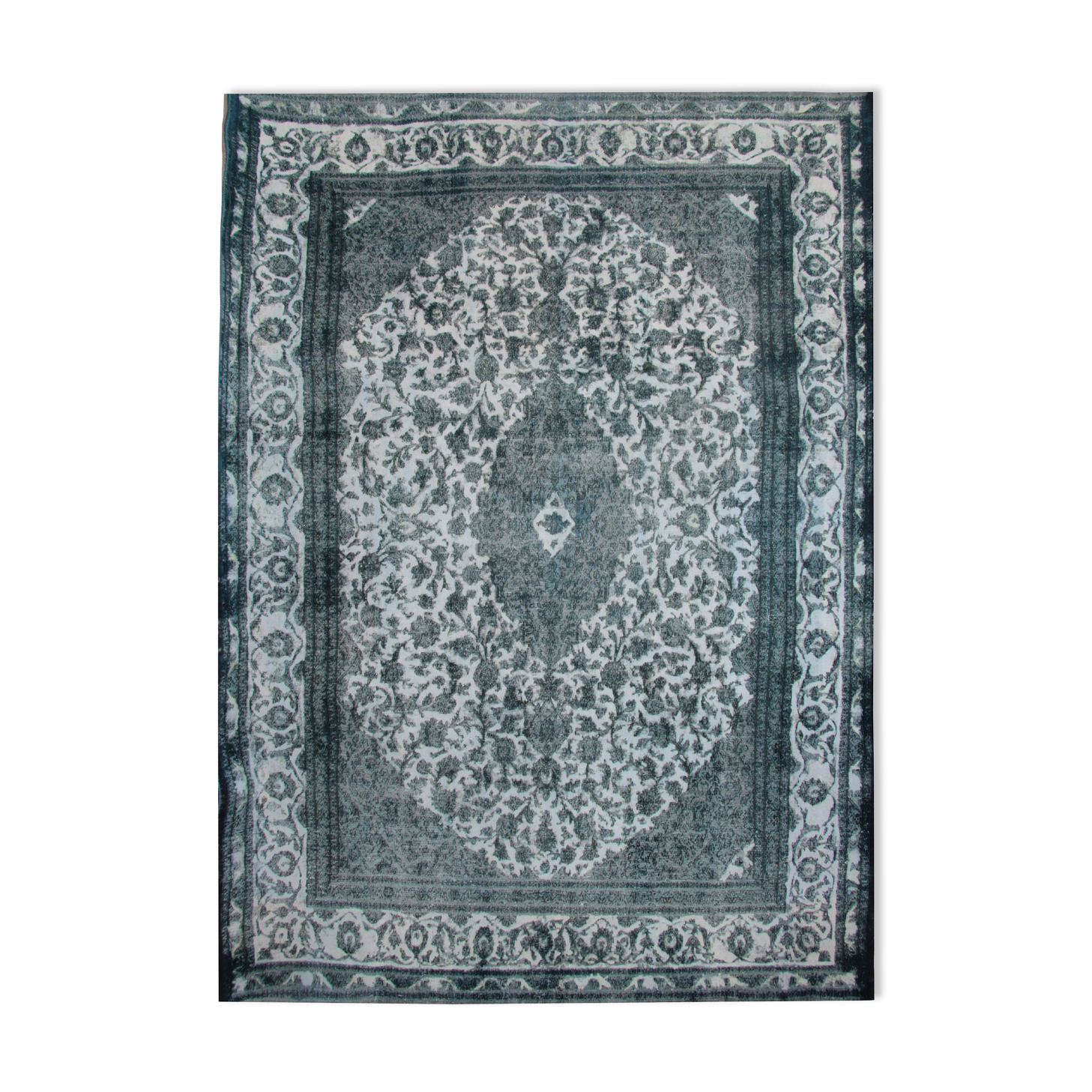 Modern overdyed persian carpet handmade traditional red wool area rug - 214x319cm