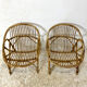 Paire de fauteuils en rotin vintage 60