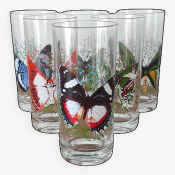 Vintage Butterfly glass set