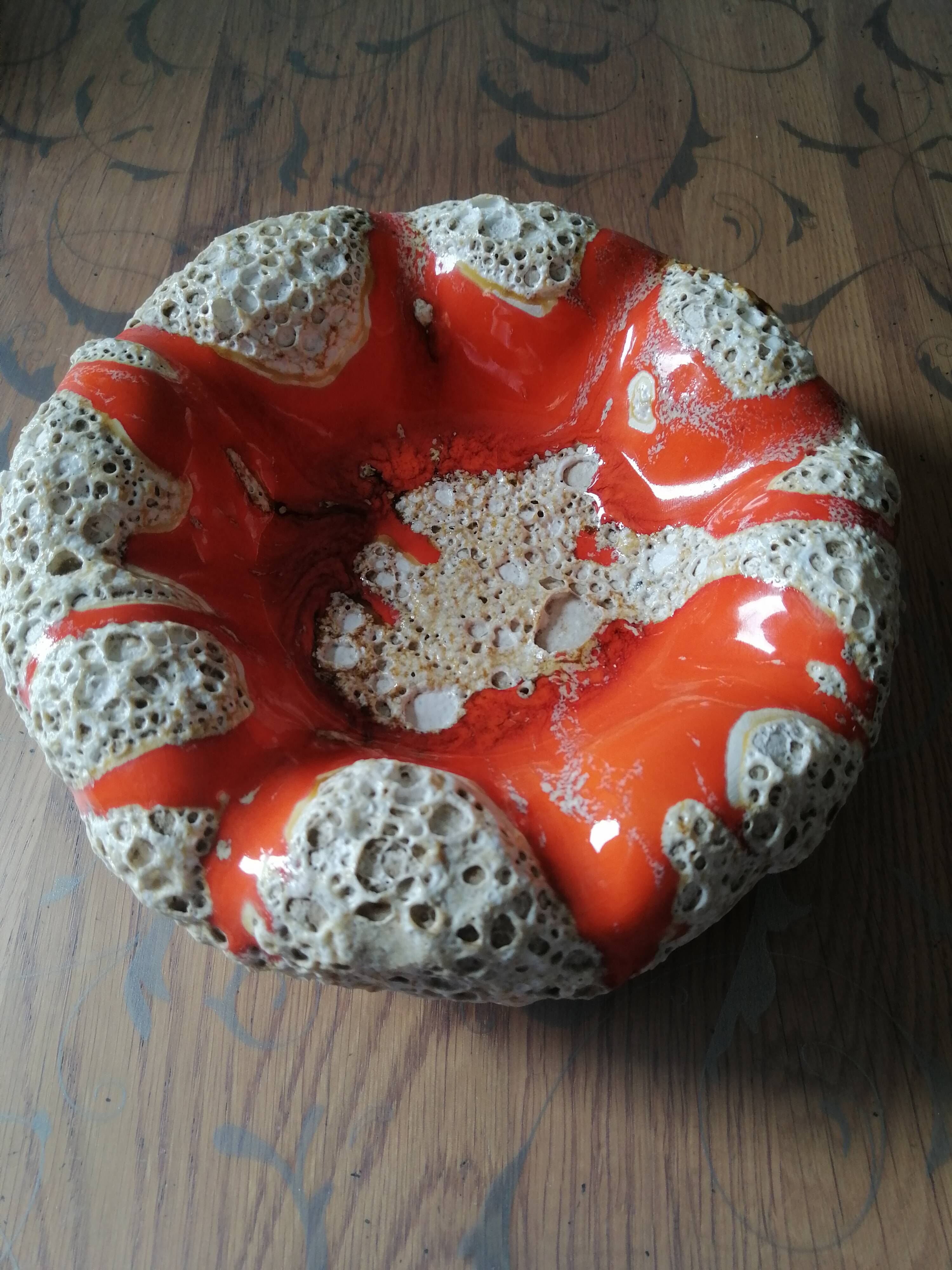 Vide poches cendrier corail ocean vintage annee 1960