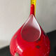 Vase Murano vintage rouge avec paillettes d or