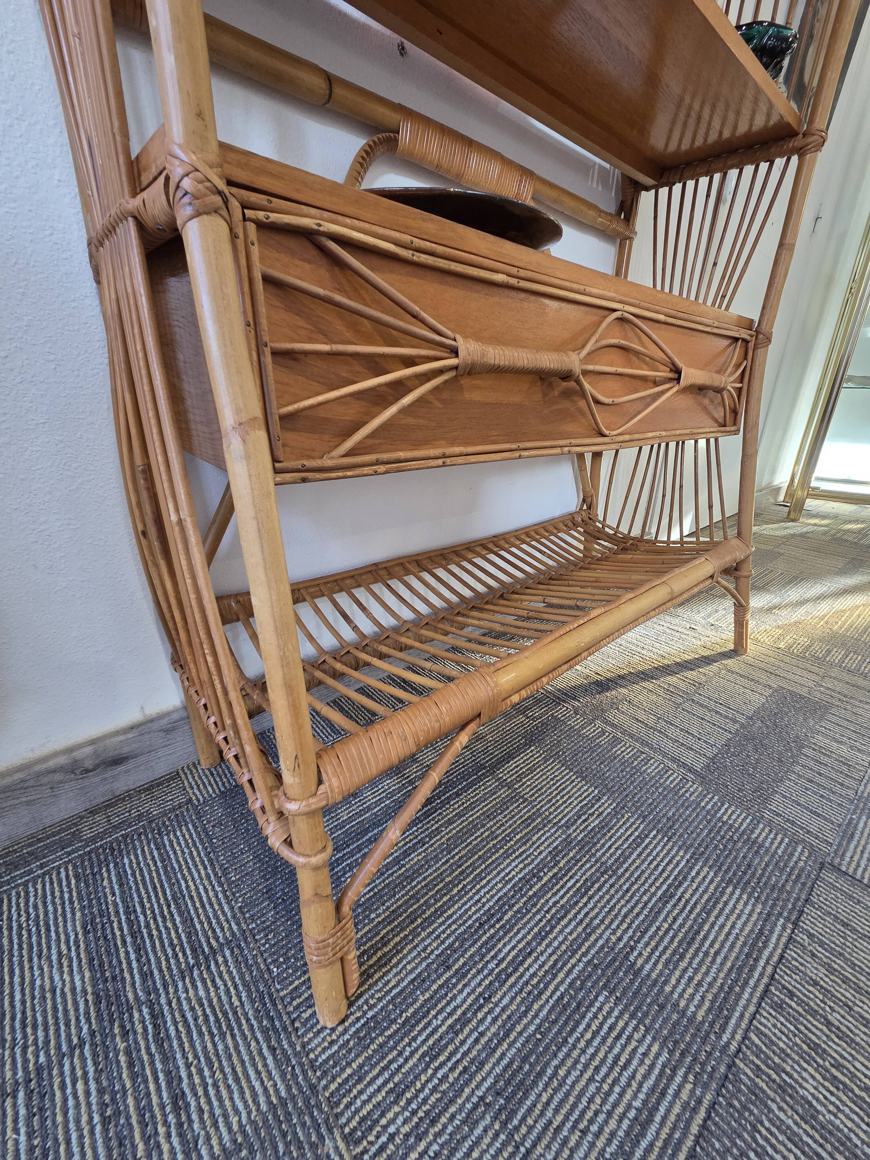 Rattan shelf – 1960s
