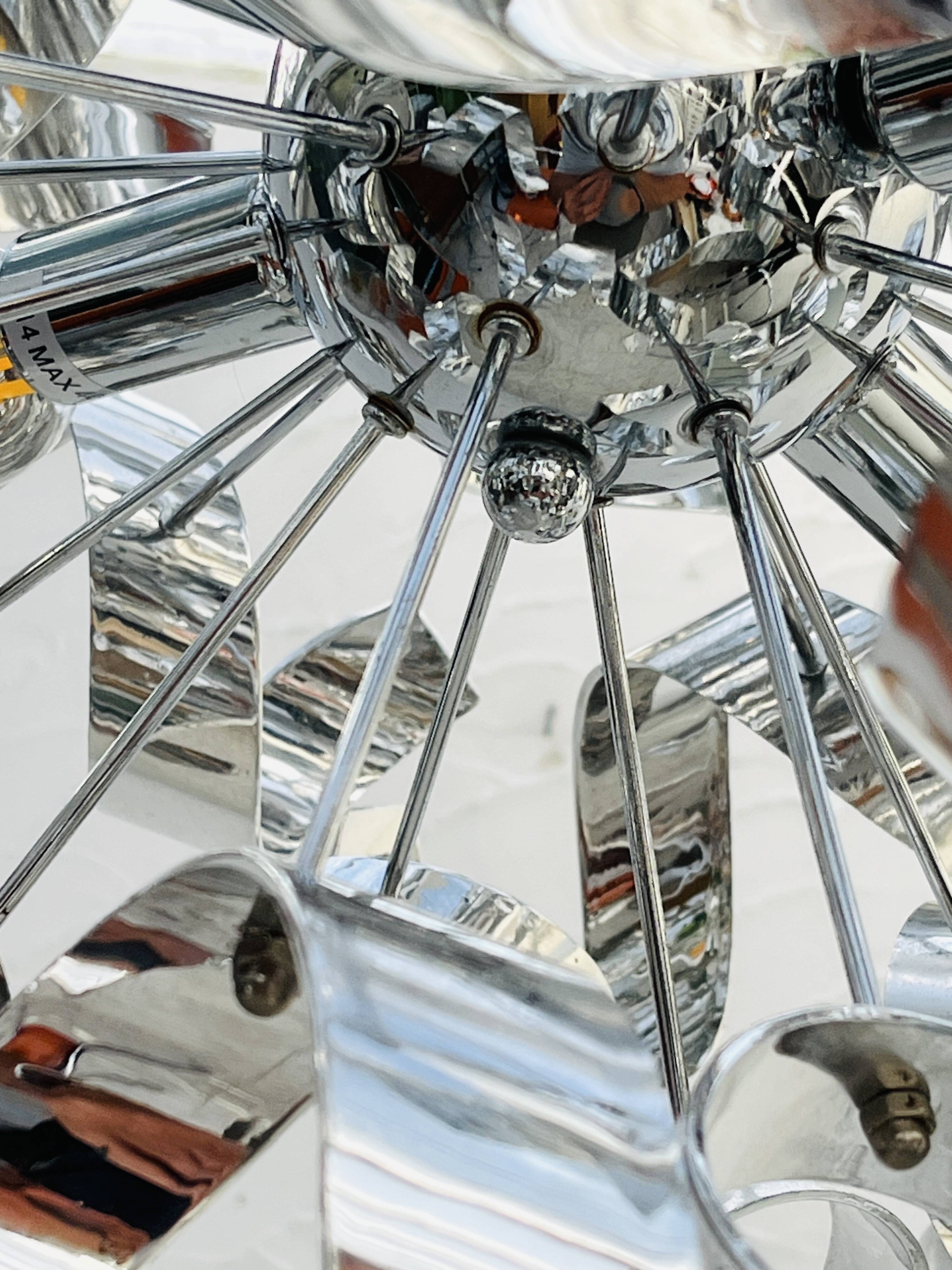 Sculptural chrome suspension design