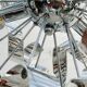 Sculptural chrome suspension design