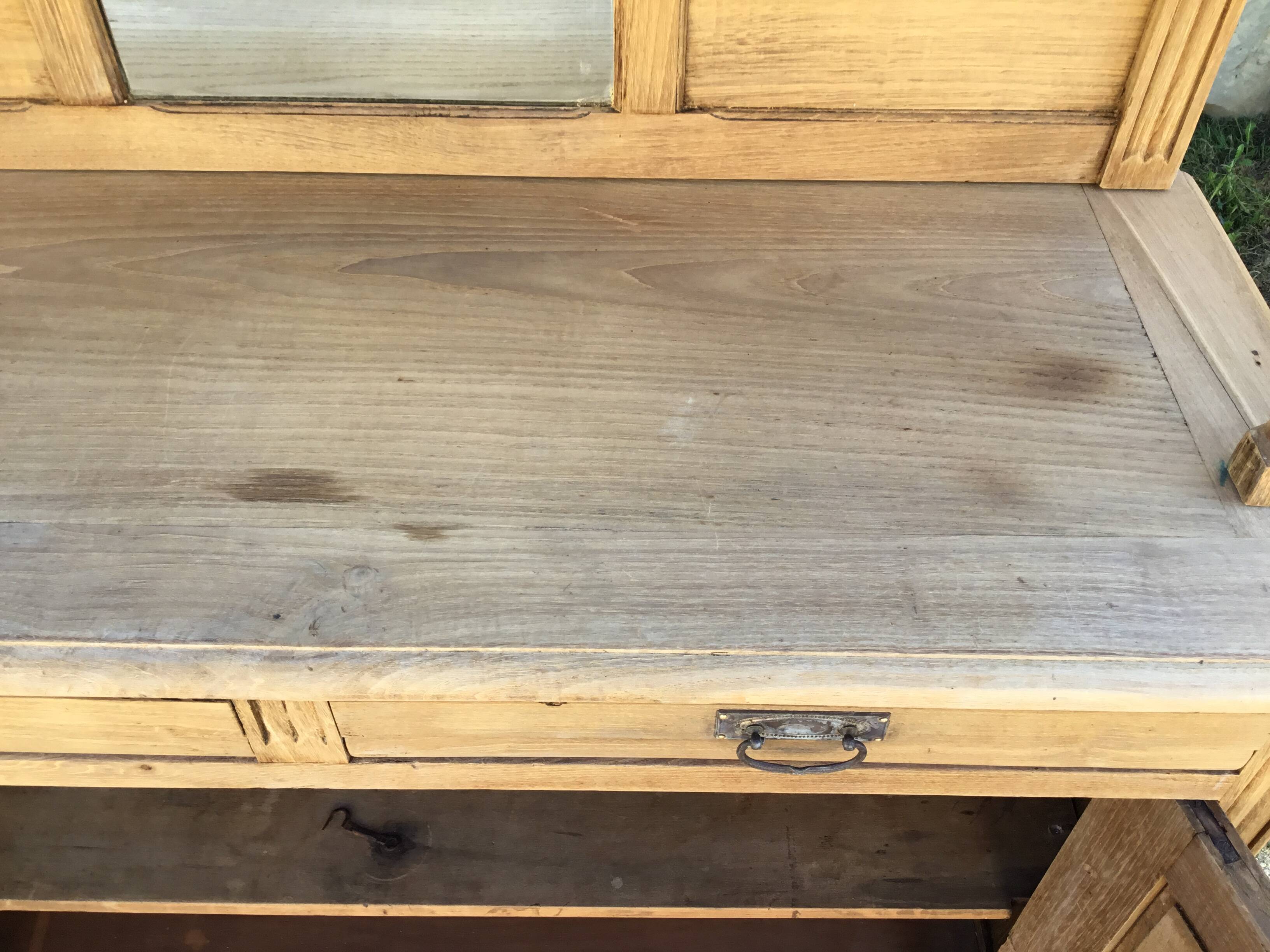 Two-body oak sideboard from the 1940s; stripped