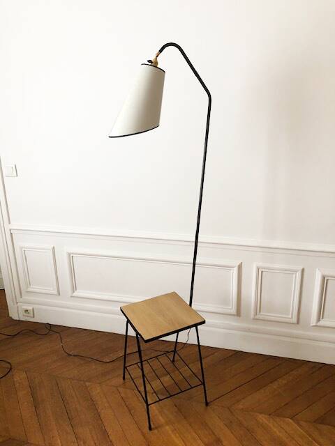 Tablet floor lamp and magazine holder 1960