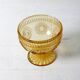 Godinger Amber Honey Pressed Glass Pedestal Bowl – Vintage USA 2000s