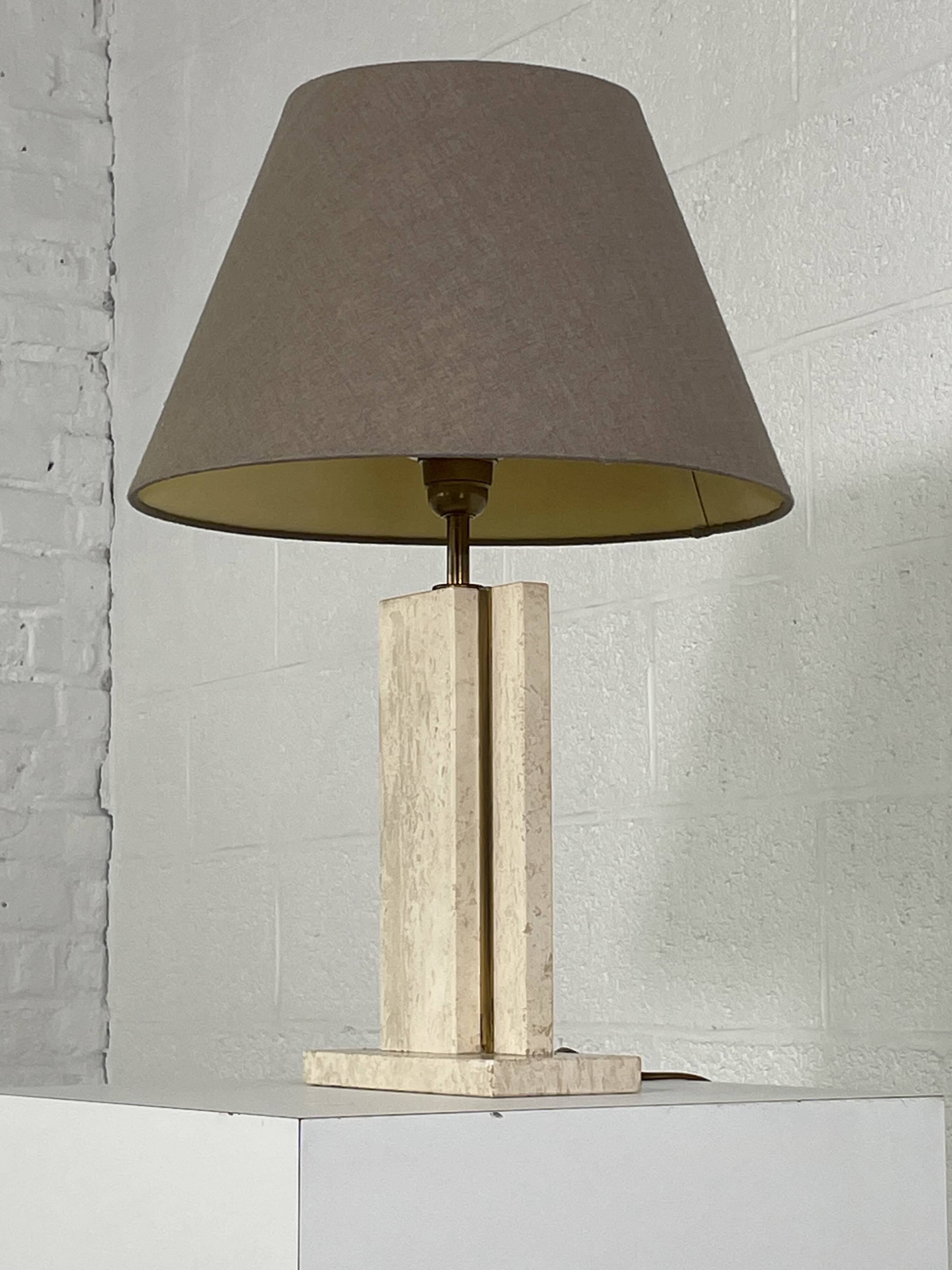 vintage marble and brass lamp
