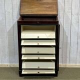 19th century mahogany cardboard box with writing desk