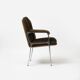 Aluminum and brown teddy fabric armchair, Germany, 1970s