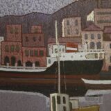 Signed Italian seascape painting from the 20th century