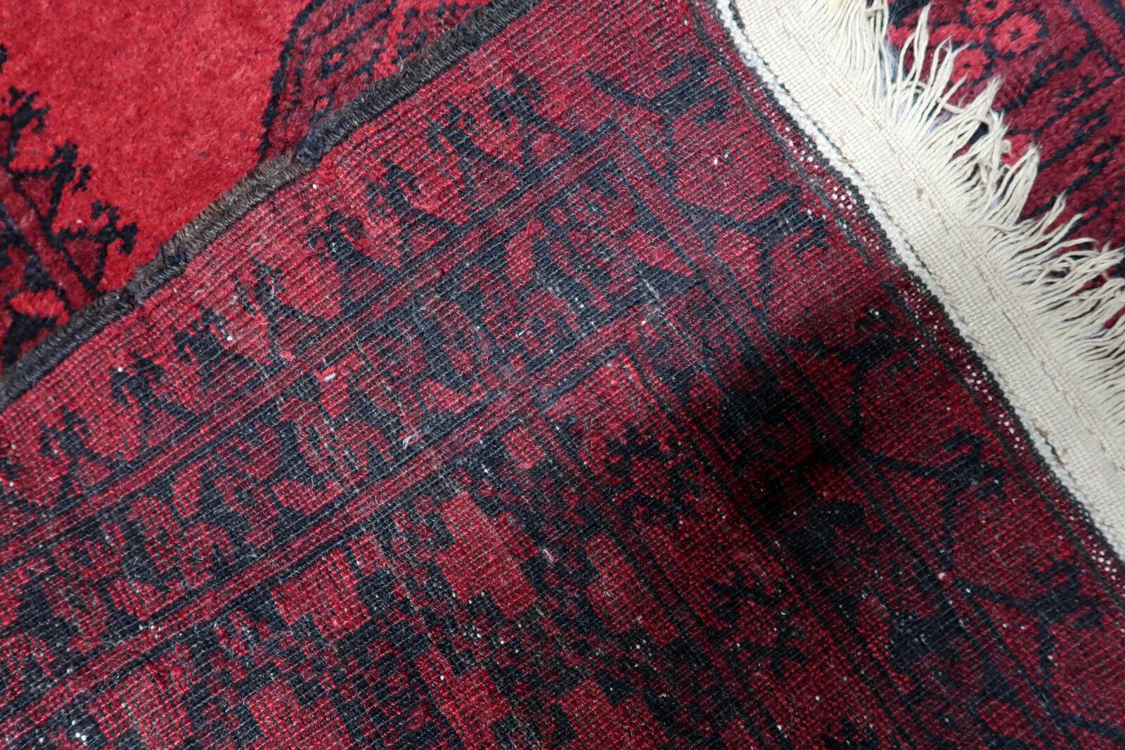 Antique Afghan Ersari handmade rug 118 cm x 196 cm 1920s