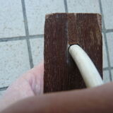 Pair of vintage Philips wood and opaline wall lamps