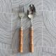Paire de couverts en inox et buis
