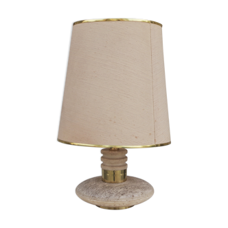 Lampe de table en marbre, laiton et plastique, 1960