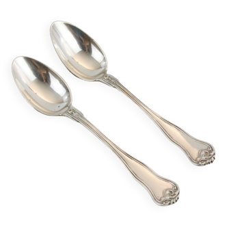 Two fiddled spoons in sterling silver