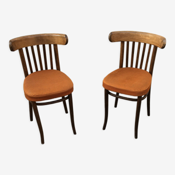 Pair 2pcs Vintage TONT Coffee Bistro Dining Bentwood Chair Ton 50s