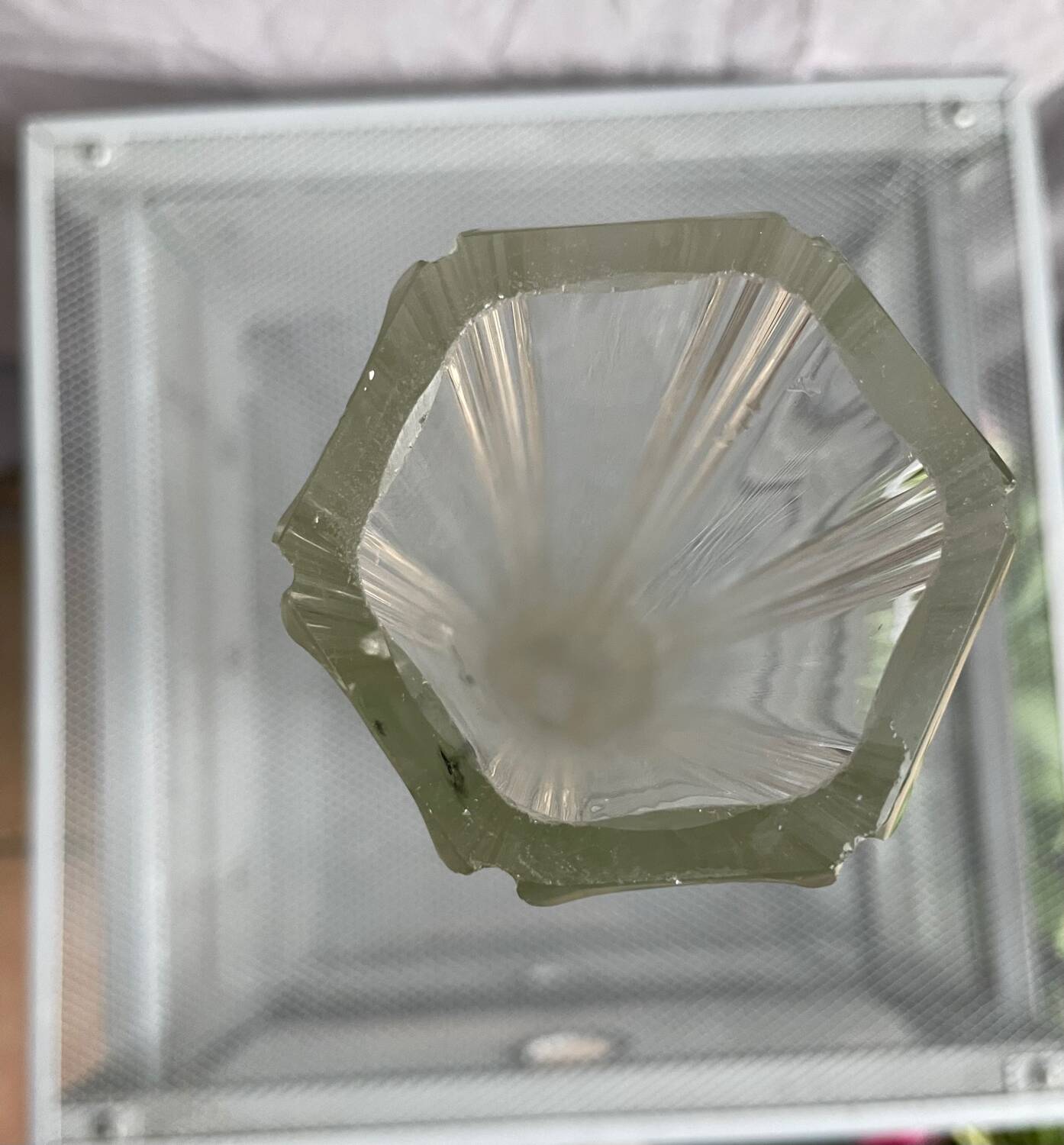 Vase, Soliflore with 6 serrated sides 20th century