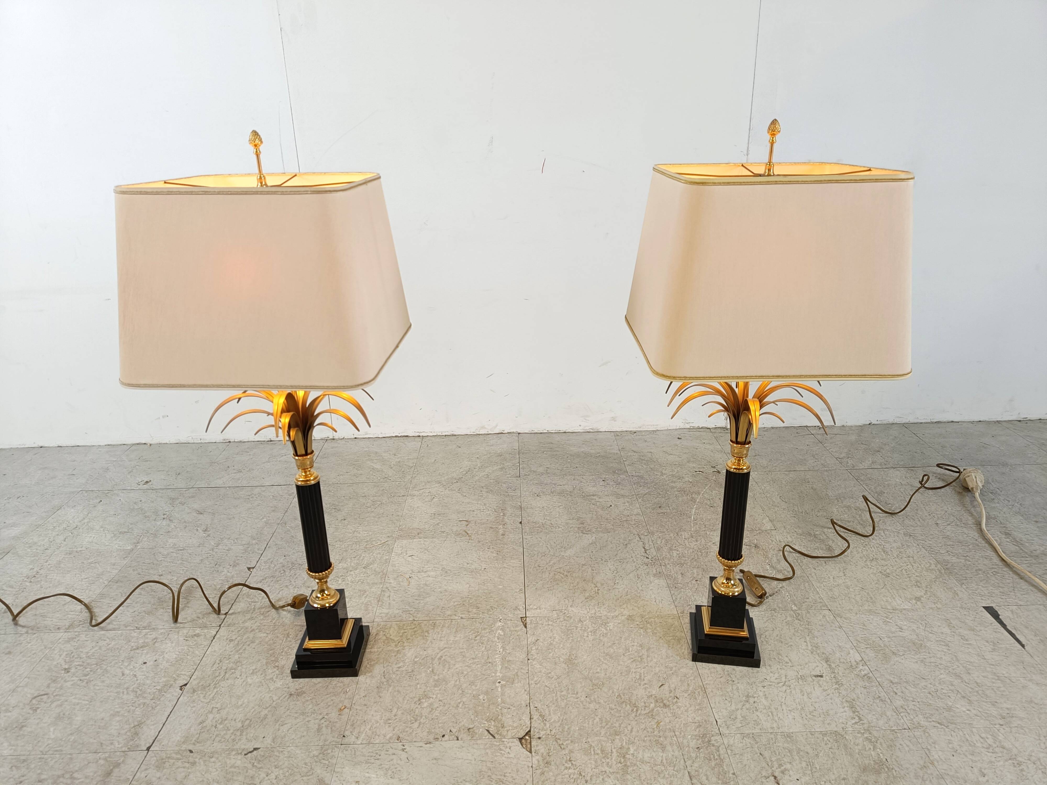 Paire de lampes de table vintage Hollywood Regency, 1970