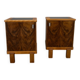 1935s pair of rare Art Deco bedside tables, Czechoslovakia