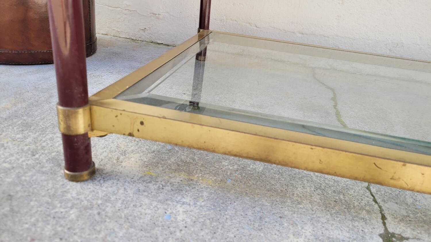 Jansen style brass designer coffee table - 1970s