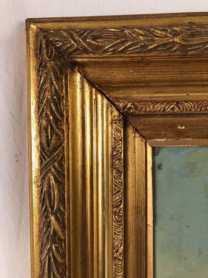 Prosper Ferey, large oil on canvas, “Shepherdess and her flock” mid-19th century