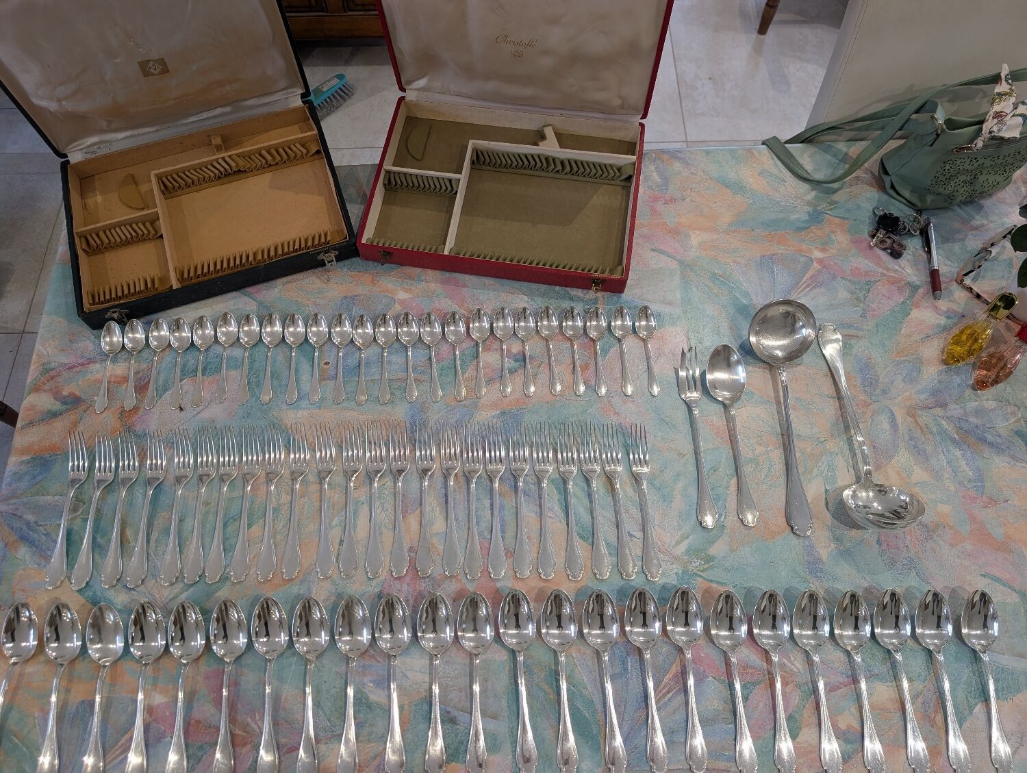 Christofle cutlery set 72 pieces silver-plated metal