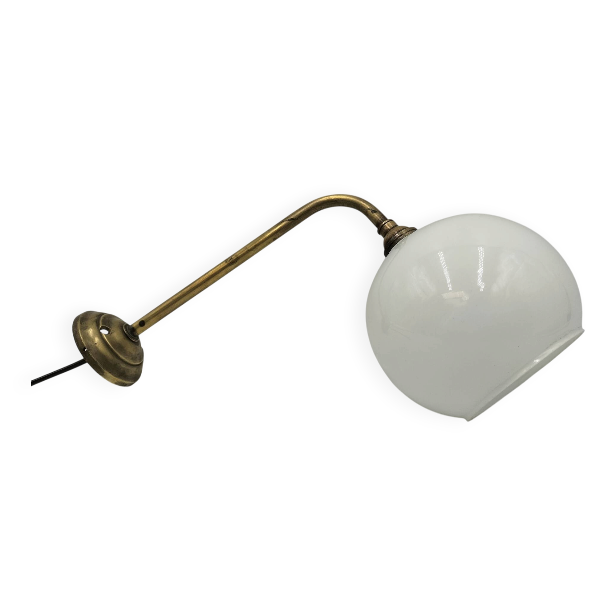 Brass and glass wall light