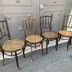 Lot de 4 chaises bistrot café bois courbé dépareillées