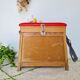 Tabouret pêcheur ancien bois et simili cuir