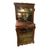 Two-part cabinet, recessed and with a glass-fronted display case, in Indian rosewood, circa 1850/60